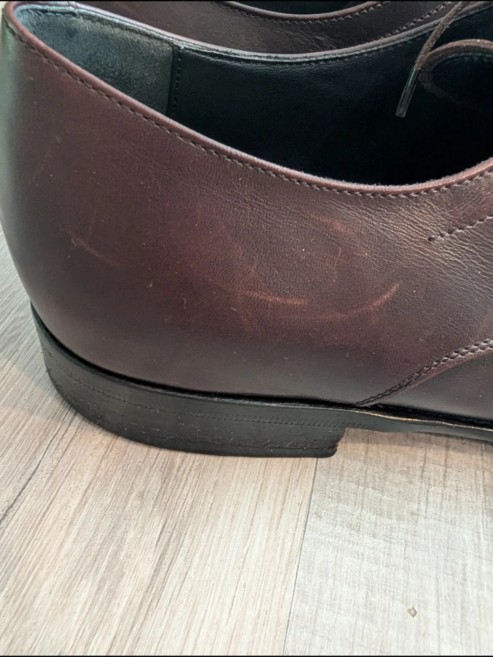 Salvatore Ferragamo Brown Leather Cap-Toe Derby Shoes, Size 10 (S4)
